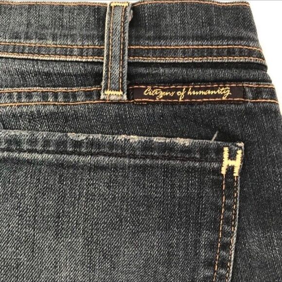 Citizens of Humanity Crop Dark Denim Jeans Rolled Cuff COH size 29 Capri MINT! - Picture 7 of 9